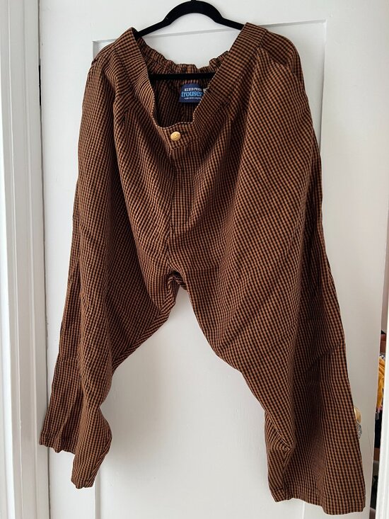 Big Bud Press Brown & Black Checkered Trousers, Sz 1XL, PETITE - Picture 2 of 4